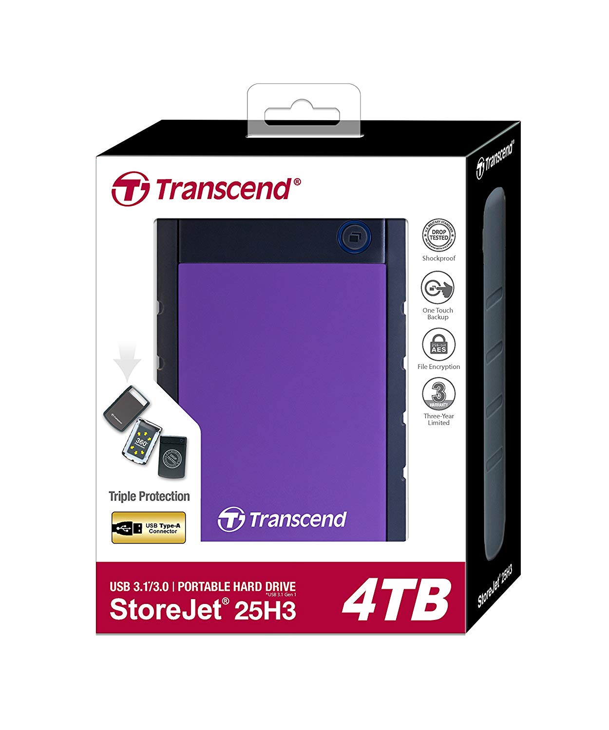 Buy Transcend Rugged StoreJet 25H3 USB 3.0 - 4TB from Vmart in Pakistan