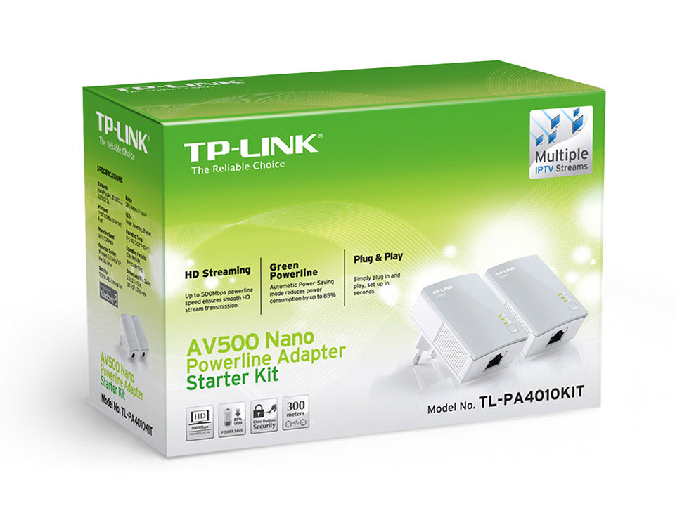 Buy TP-Link TL-PA4010KIT AV500 Nano Powerline Adapter Starter Kit from Vmart in Pakistan