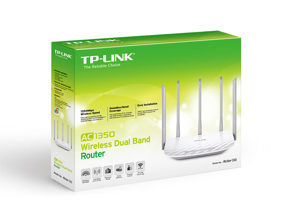 Buy TP-Link Archer C60 AC1350 Wireless Dual Band Router from Vmart in Pakistan