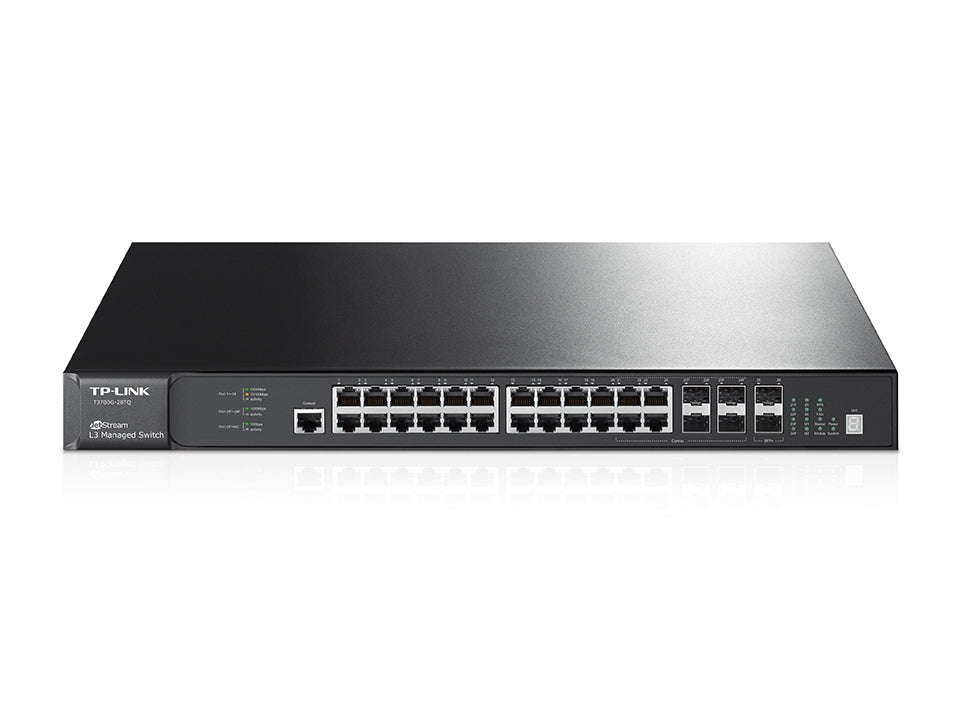 Buy TP-Link T3700G-28TQ JetStream 28-Port Gigabit Stackable L3 Managed Switch from Vmart in Pakistan