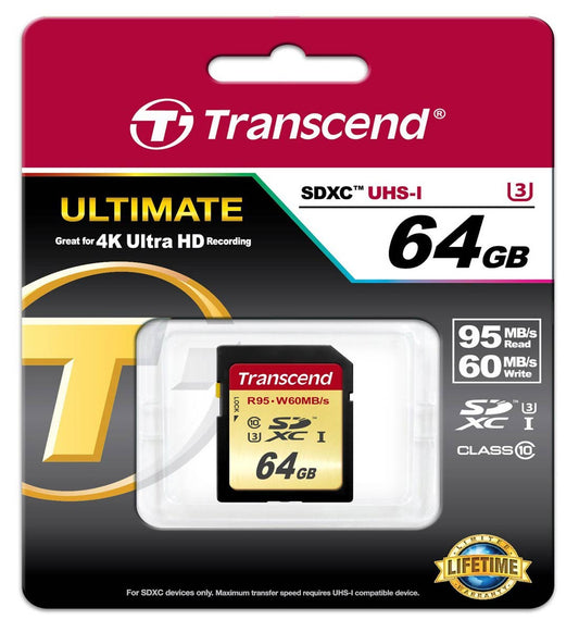 Buy Transcend 64GB SDXC UHS-I U3 (R95, W60MB/s) from Vmart in Pakistan