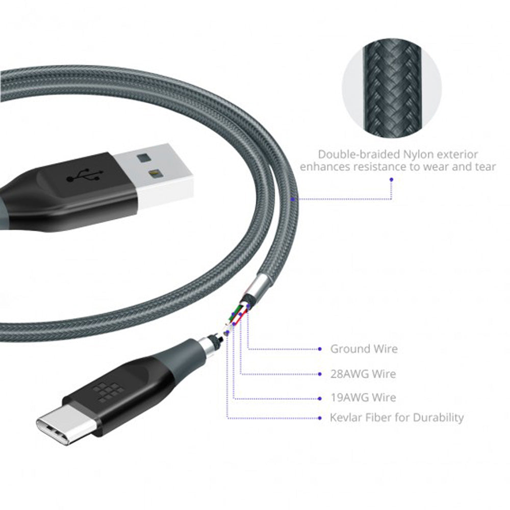 Buy Tronsmart ATC5 Braided Nylon USB-C to USB-A Charging & Syncing Cable 3Ft x 1 - Grey from Vmart in Pakistan