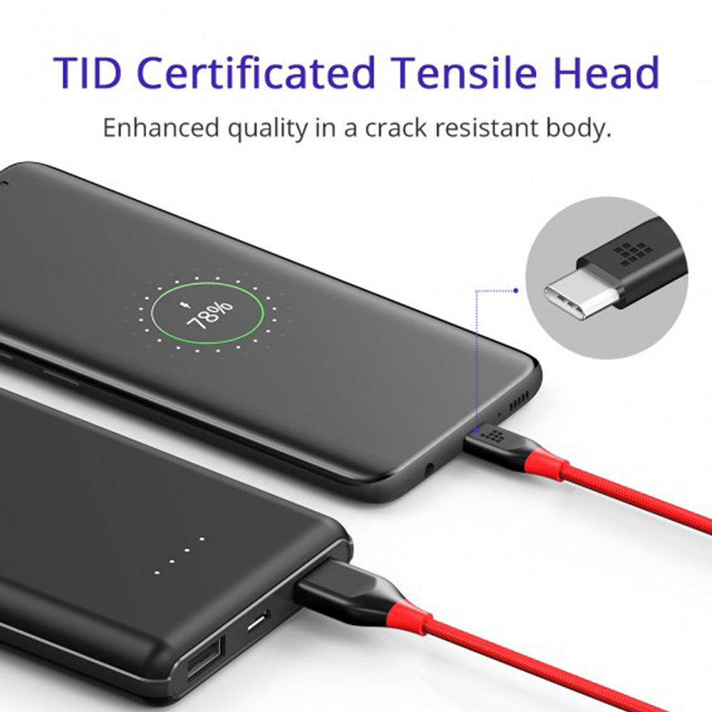 Buy Tronsmart ATC5 Braided Nylon USB-C to USB-A Charging & Syncing Cable 3Ft x 1 - Red from Vmart in Pakistan