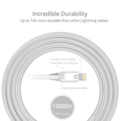 Buy Tronsmart Double Braided Lightning Cable MFi Certified 1.2 m / 4 Feet Length - White from Vmart in Pakistan