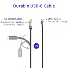 Buy Tronsmart CPP9 Braided Nylon USB-C to USB-A 3.0 Cable (1ft*1, 3.3ft*1, 6ft*1/3 Pack) from Vmart in Pakistan