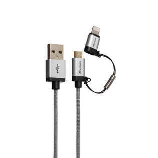 Buy Verbatim 120cm Metallic 2-in-1 Cable - Silver from Vmart in Pakistan