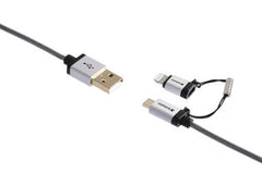Buy Verbatim 120cm Metallic 2-in-1 Cable - Silver from Vmart in Pakistan