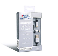 Buy Verbatim 120cm Metallic 2-in-1 Cable - Silver from Vmart in Pakistan