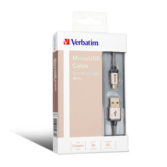 Buy Verbatim 65200 30cm Sync & Charge Metallic Micro USB Cable (Gold) from Vmart in Pakistan