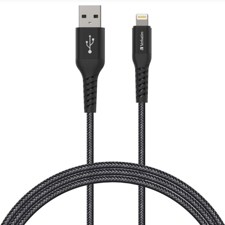 Buy Verbatim 65857 120cm Sync & Charge Kevlar Lightning Cable - Black from Vmart in Pakistan