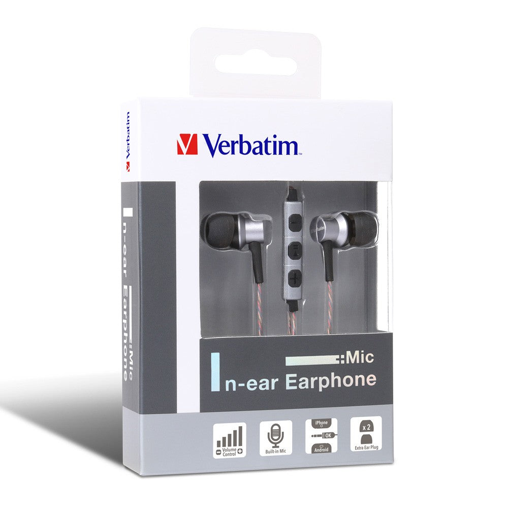 Buy Verbatim Metallic In-ear Earphone with Mic - Grey from Vmart in Pakistan