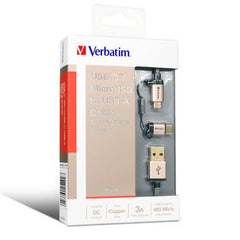 Buy Verbatim Type C and MicroUSB 2in1 Cable 120 cm - Gold from Vmart in Pakistan