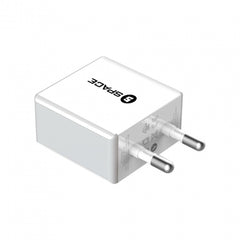 Buy Space Dual Port USB Wall Charger WC-101 - White from Vmart in Pakistan