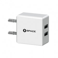 Buy Space Dual Port USB Wall Charger WC-101 - White from Vmart in Pakistan