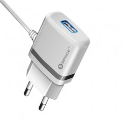 Buy Space Micro USB Cable Wall Charger WC-105 - White from Vmart in Pakistan