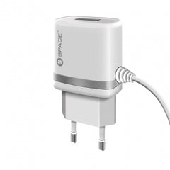 Buy Space Micro USB Cable Wall Charger WC-105 - White from Vmart in Pakistan