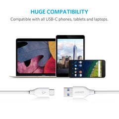 Buy Anker USB-C To USB 3.0 Cable (3ft / 0.9m) - White from Vmart in Pakistan