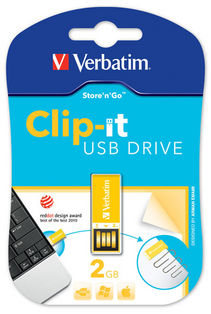 Buy Verbatim Store'n'Go Clip-it USB 2GB (Yellow) from Vmart in Pakistan
