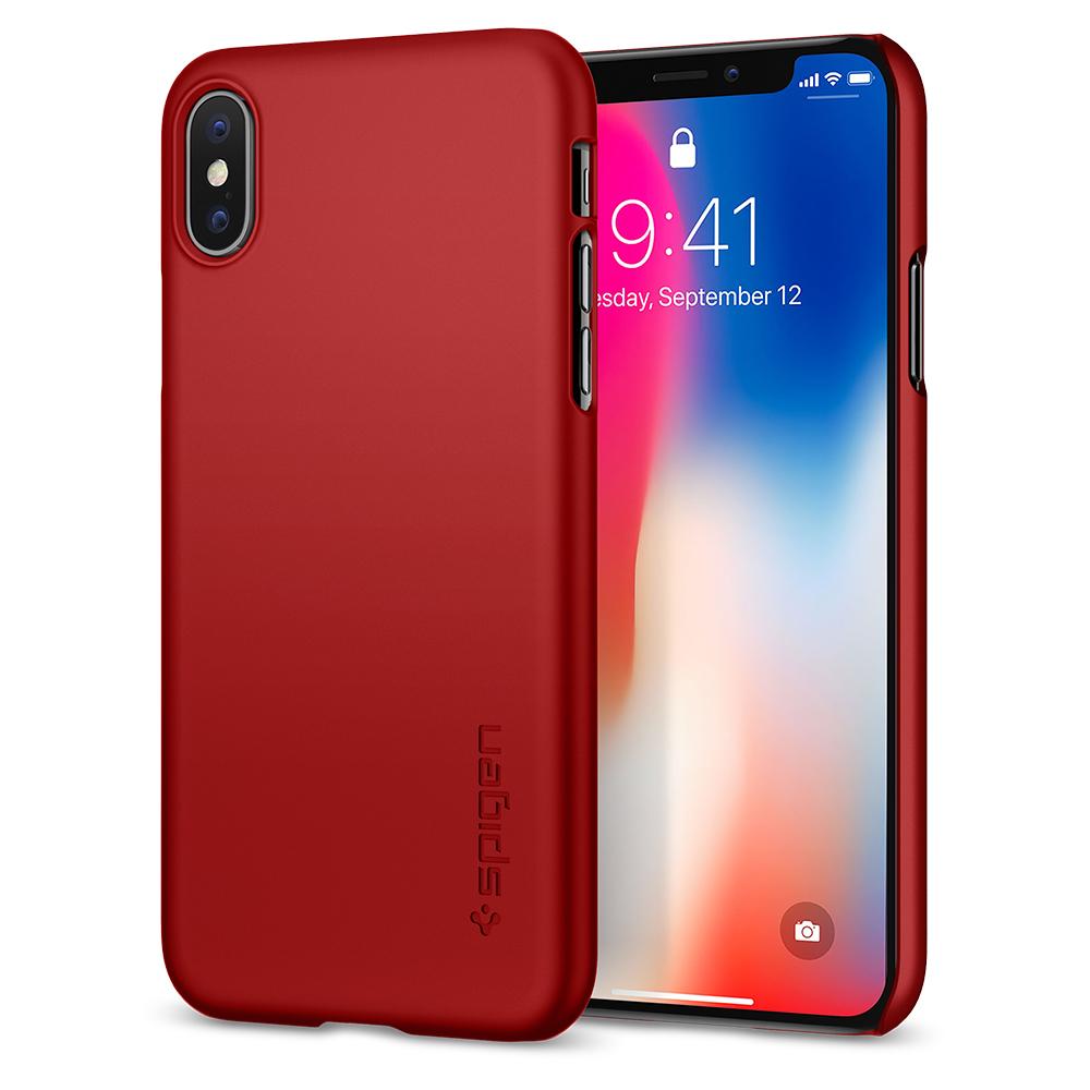 Buy Spigen iPhone X Case Thin Fit - Metallic Red from Vmart in Pakistan