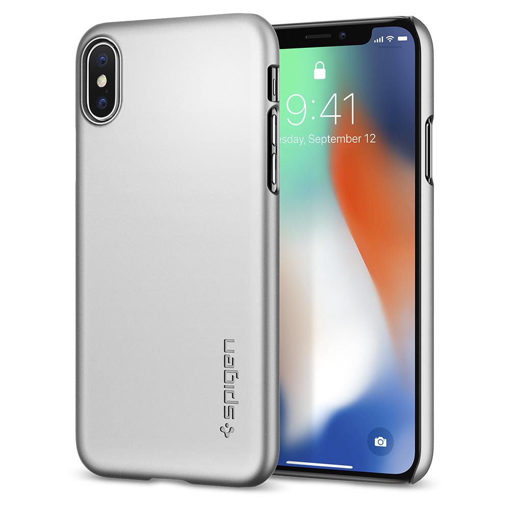 Buy Spigen iPhone X Case Thin Fit - Satin Silver from Vmart in Pakistan