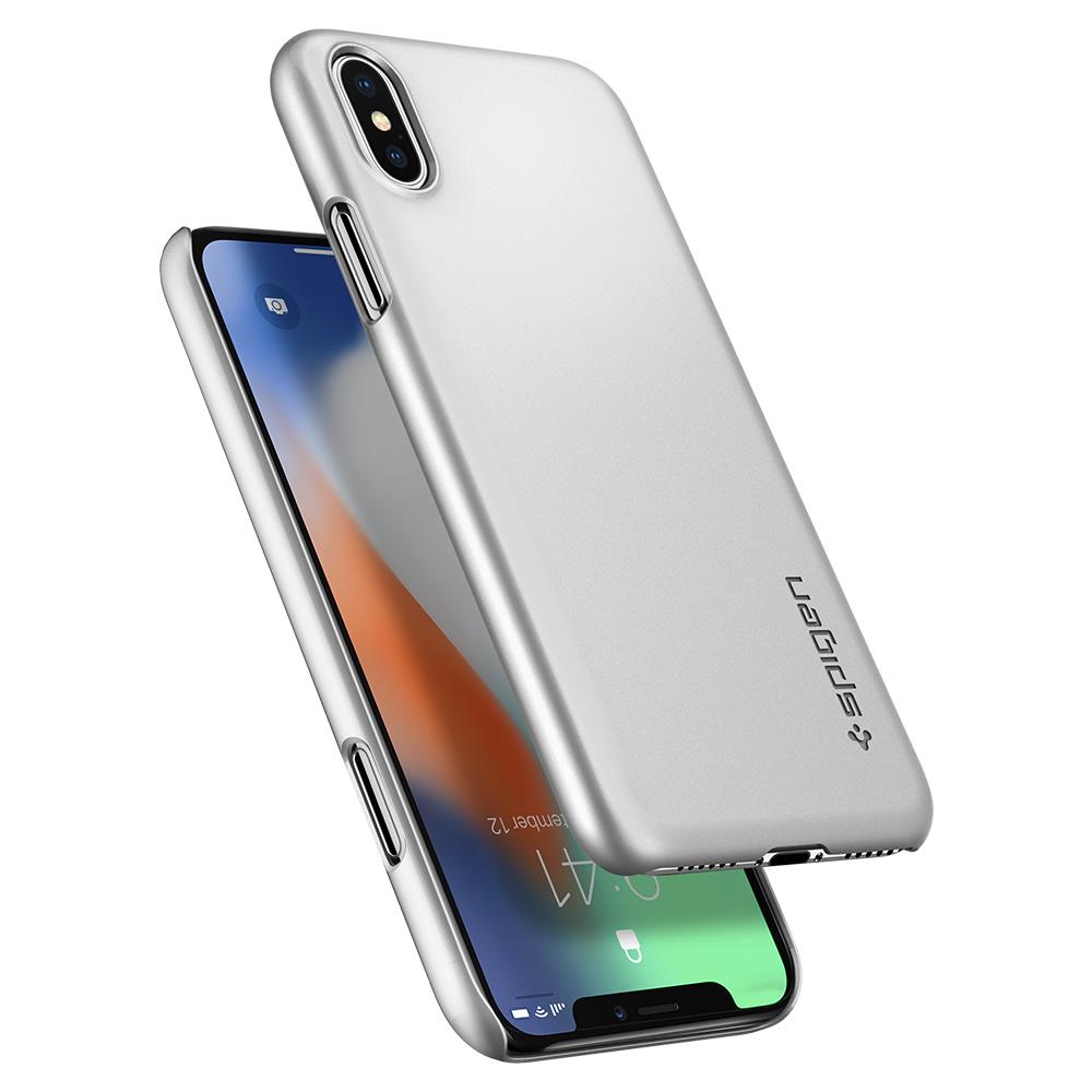 Buy Spigen iPhone X Case Thin Fit - Satin Silver from Vmart in Pakistan