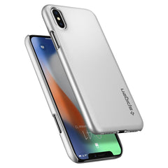 Buy Spigen iPhone X Case Thin Fit - Satin Silver from Vmart in Pakistan