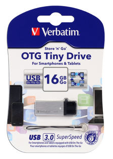 Buy Verbatim Store'n'Go OTG USB 3.0 Drive 16GB Tiny from Vmart in Pakistan