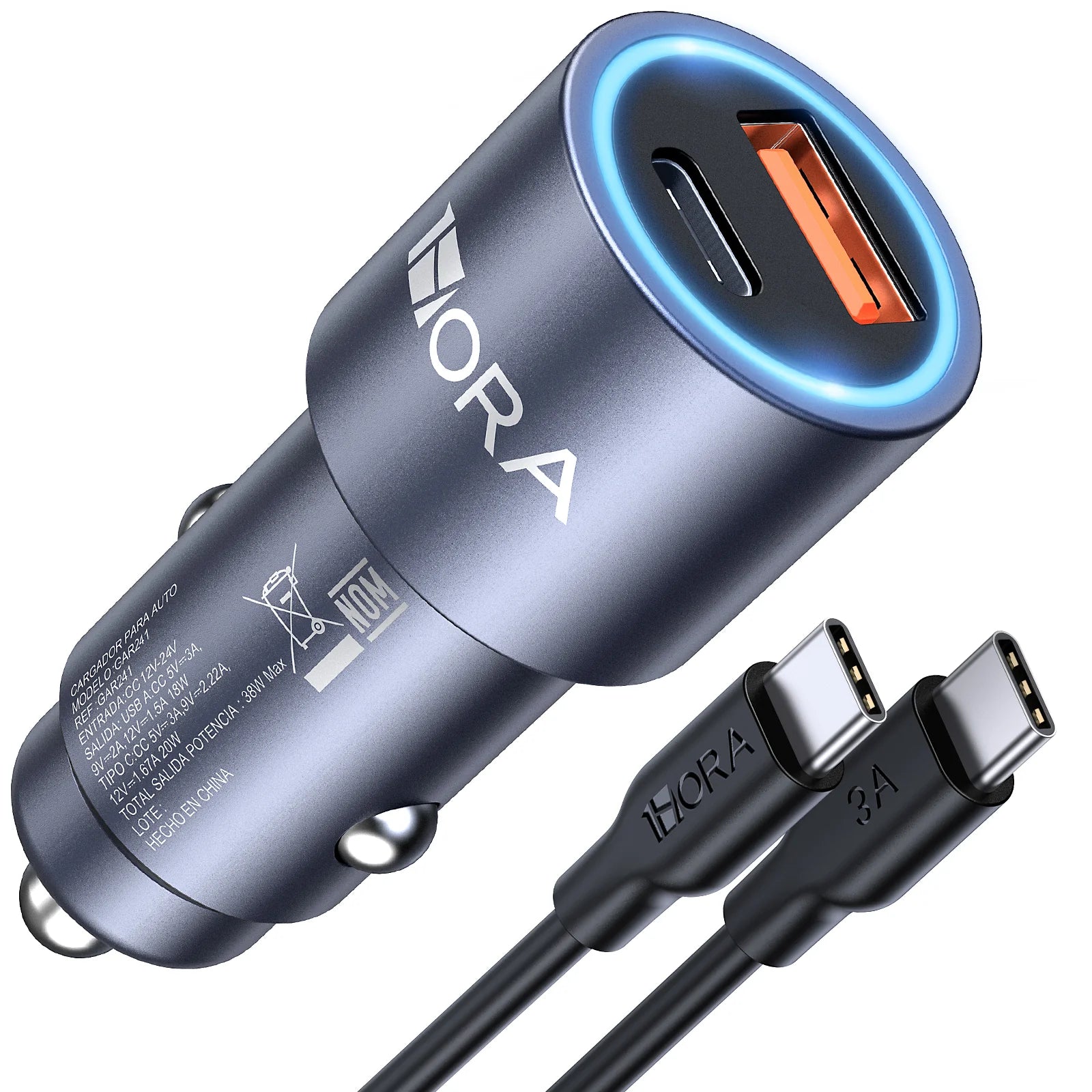 1Hora GAR241 38W Fast Car Charger