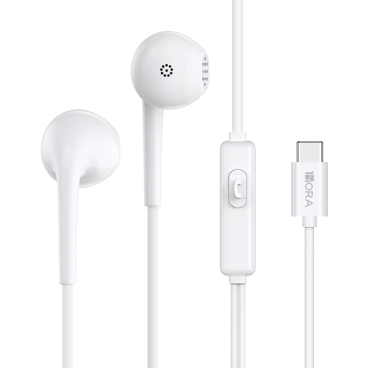 Buy 1Hora AUT124 Type C Wired Earphones White from Vmart in Pakistan