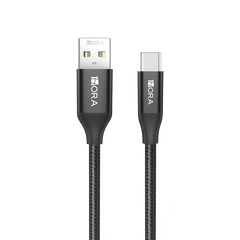 Buy 1Hora CAB249 USB-A to USB Type-C Braided Cable Black 1m from Vmart in Pakistan