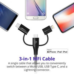 Buy Tronsmart LAC10 4ft. 3 In 1 Cable from Vmart in Pakistan