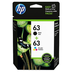 HP 63 Black/Tri-color Original Ink Combo Pack