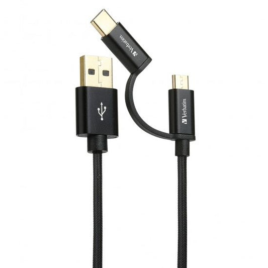 Buy Verbatim 66045 Sync And Charge 2 In 1 Type C &amp; Micro USB Cable from Vmart in Pakistan