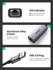 Buy Ugreen 50922 USB 3.0 Gigabit Ethernet Network Adapter from Vmart in Pakistan