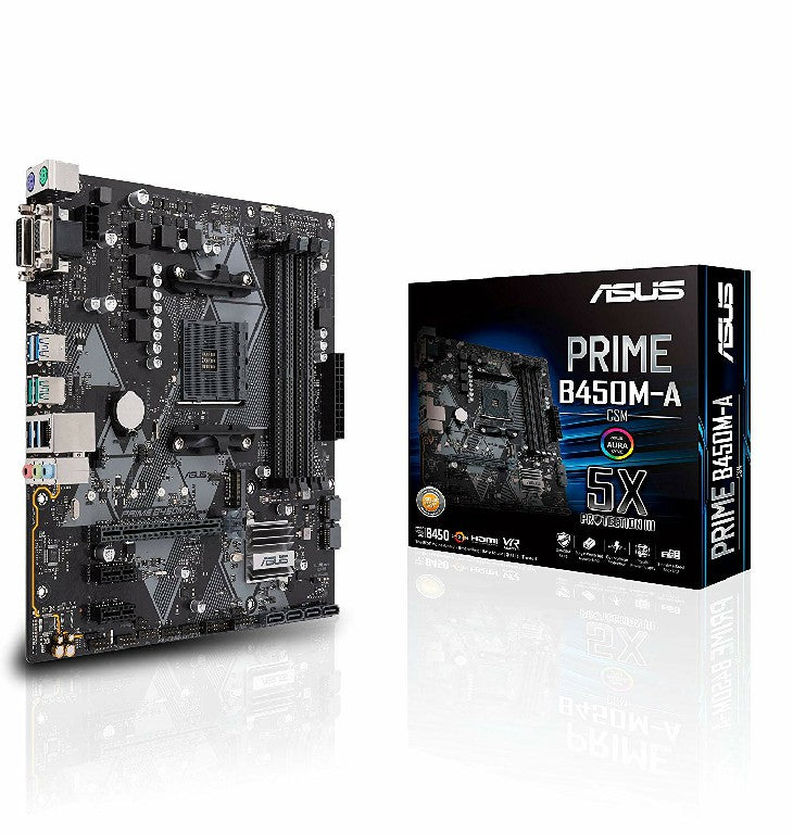 ASUS Prime B450M-A AMD AM4 mATX motherboard with Aura Sync RGB header