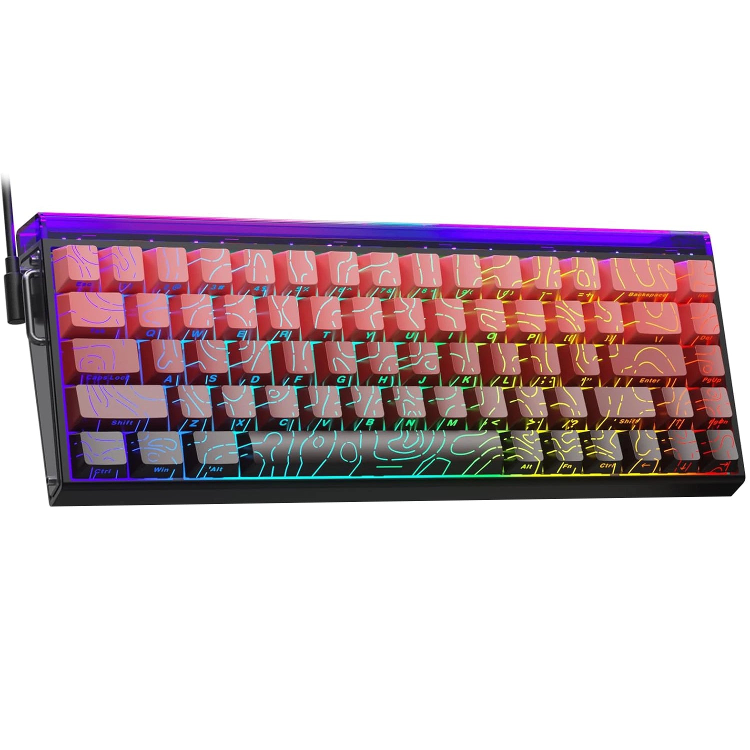 Buy AULA Hero 68 Keyboard Side-engraved Keycaps Gradient Black Red from Vmart in Pakistan