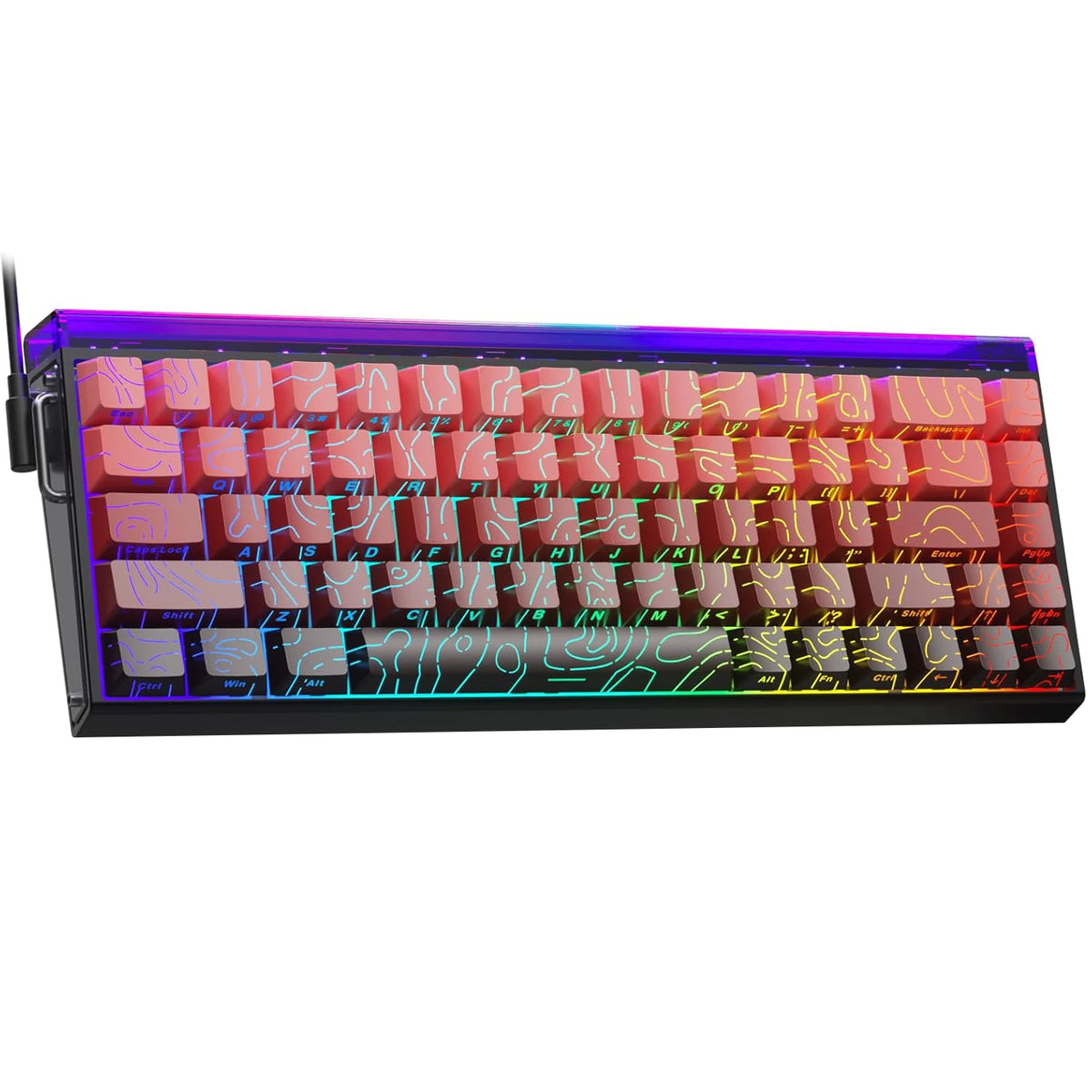 Buy AULA Hero 68 Keyboard Side-engraved Keycaps Gradient Black Red from Vmart in Pakistan