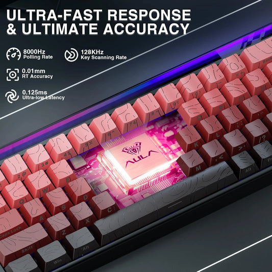 Buy AULA Hero 68 Keyboard Side-engraved Keycaps Gradient Black Red from Vmart in Pakistan