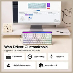 AULA Hero 84 HE 75% Wired Magnetic Gaming Keyboard White Contour Black King Switch