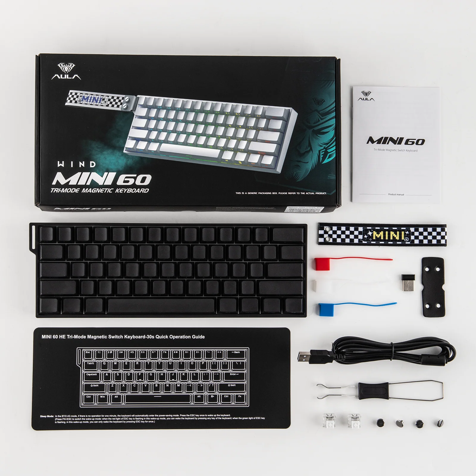 Buy AULA MINI60 HE Pro Gaming Keyboard Stormrise Magnetic Switch Black from Vmart in Pakistan