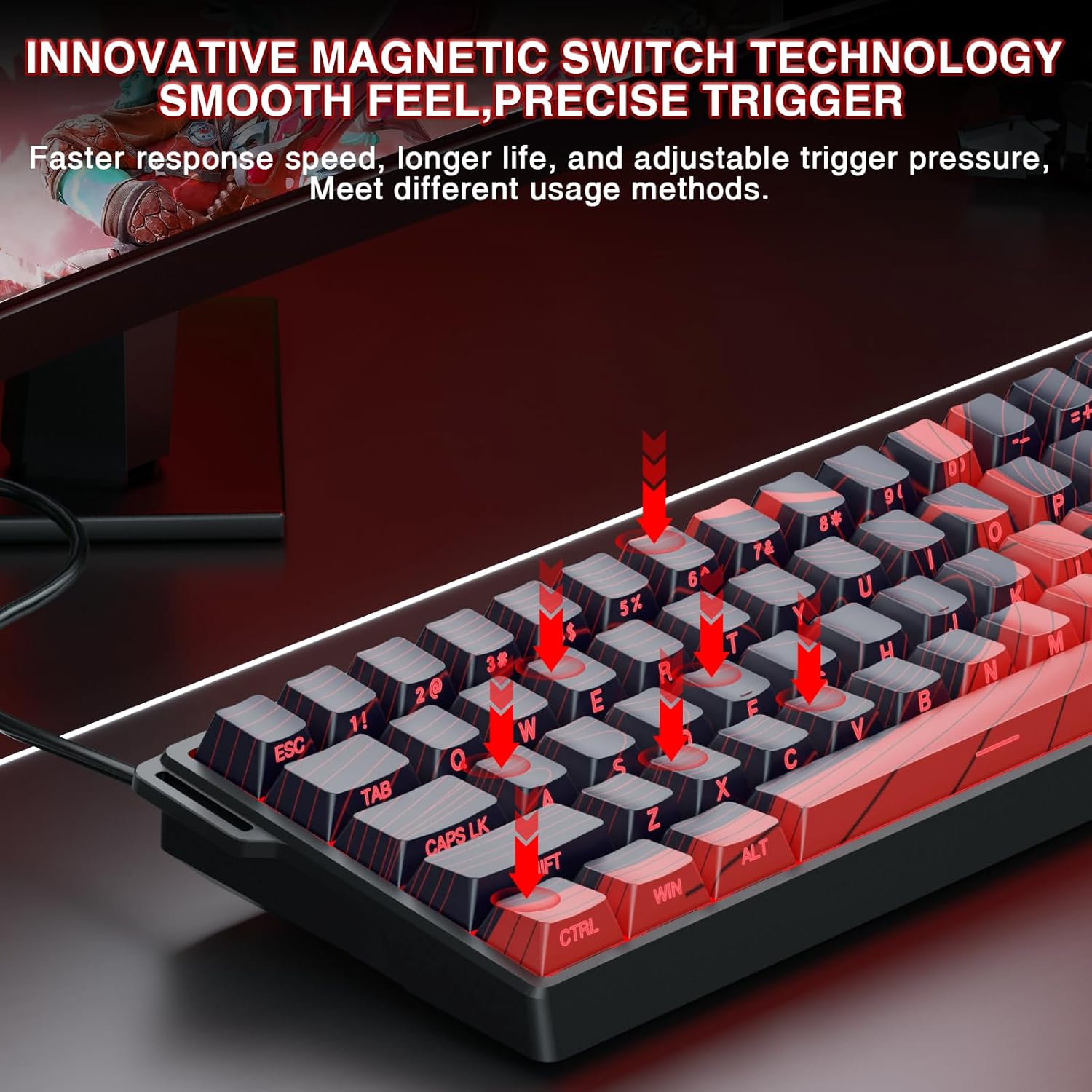 Buy AULA WIN60 HE Max Gaming Keyboard Red Wing Chun Magnetic Switch Vmart in Pakistan