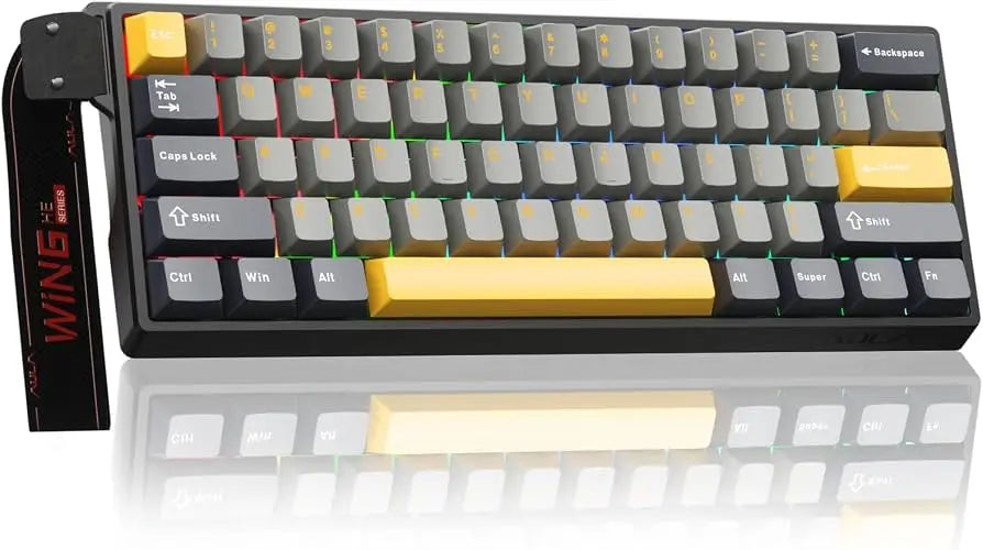 Buy AULA WIN60 HE Max Gaming Keyboard Wing Chun Magnetic Switch Grey+Yellow+Black from Vmart in Pakistan