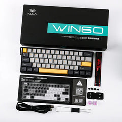 Buy AULA WIN60 HE Max Gaming Keyboard Wing Chun Magnetic Switch Grey+Yellow+Black from Vmart in Pakistan