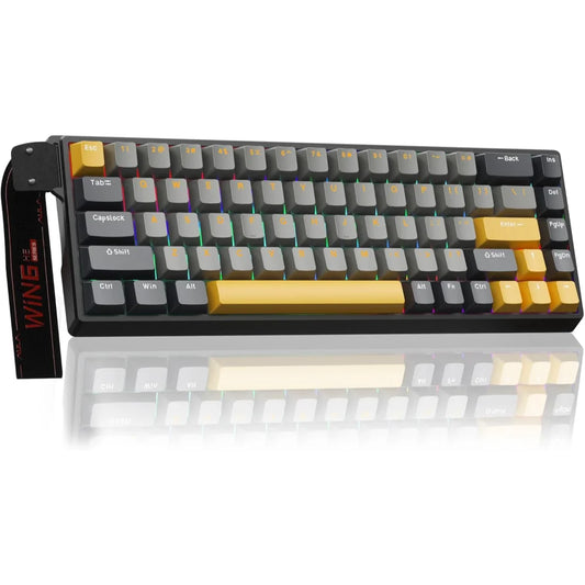 Buy AULA WIN68 HE Max Wired Mechanical Keyboard Wing Chun Magnetic Switch Black+Yellow+Grey from Vmart in Pakistan