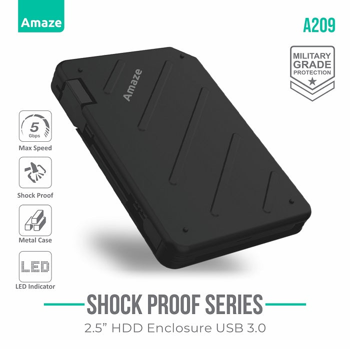 Amaze A209 Shock Proof 2.5" USB 3.0 HDD Case