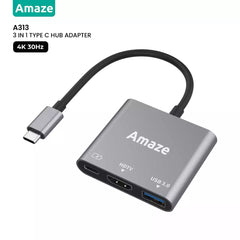 Amaze A313 3-in-1 Type C Hub Adapter