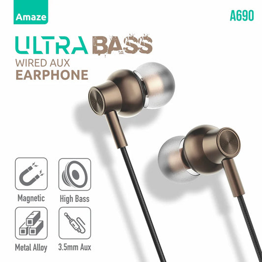 Buy Amaze A690 Ultra Bass Wired Aux Handsfree from Vmart in Pakistan