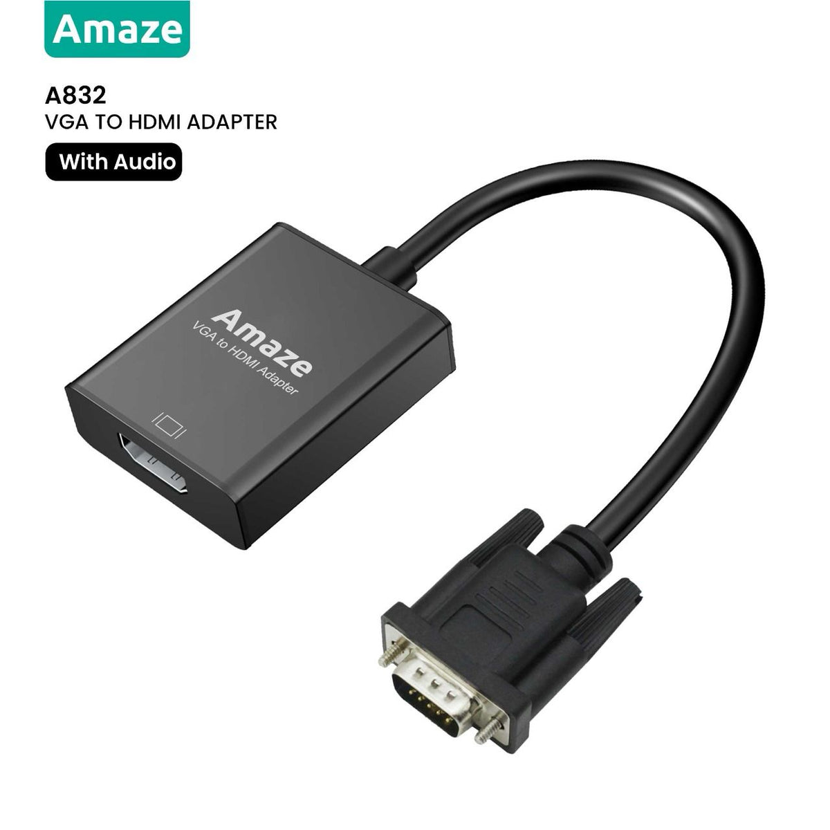 Amaze A832 VGA To HDMI Adapter With Audio