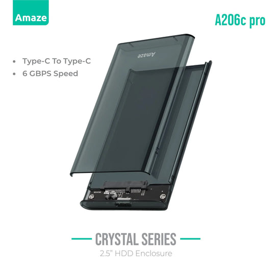 Buy Amaze A206C Pro Phantom Series Transparent 2.5" HDD Enclosure C TO C 6GBPS from Vmart in Pakistan