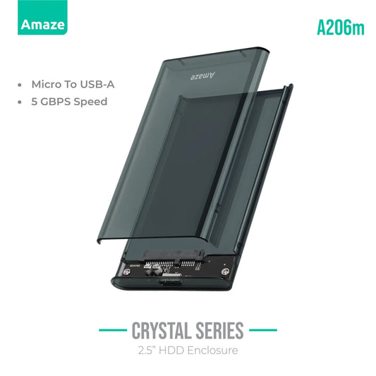 Buy Amaze A206m Phantom Series Transparent 2.5" HDD Enclosure USB 3.0 5GBPS from Vmart in Pakistan